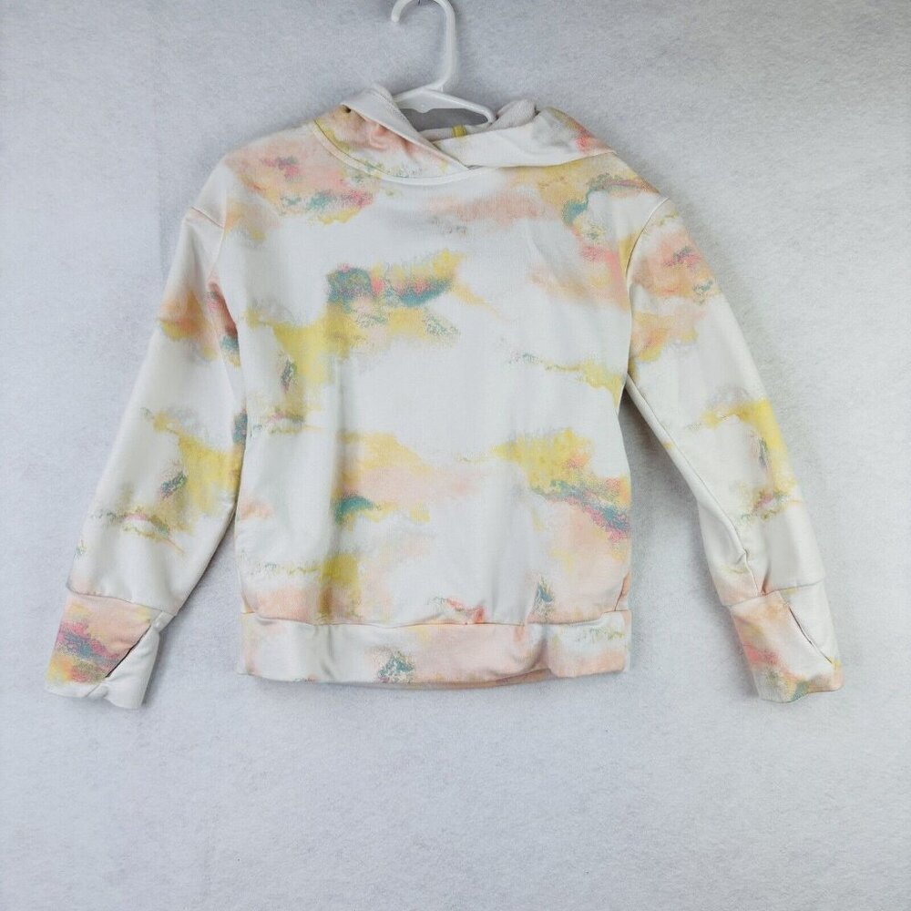 All in Motion Girls Sz XS 4/5 Hoodie Active Wear Long Sleeve Tye Dye Thumb Holes